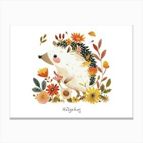 Little Floral Hedgehog 7 Poster Canvas Print