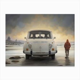 Car On The Beach Canvas Print