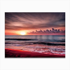 Sunset On The Beach 625 Canvas Print