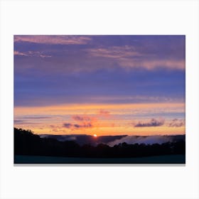 Sunrise Over A Field Canvas Print