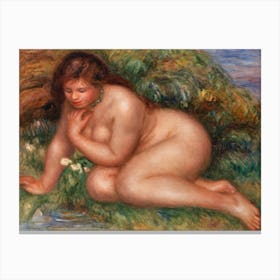 Bather Gazing At Herself In The Water, Pierre Auguste Renoir Canvas Print