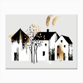 Black And Gold House 1 Canvas Print