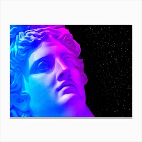Apollo Belvedere - Ancient neon gods (synthwave/vaporwave/retrowave/cyberpunk) — aesthetic poster Canvas Print
