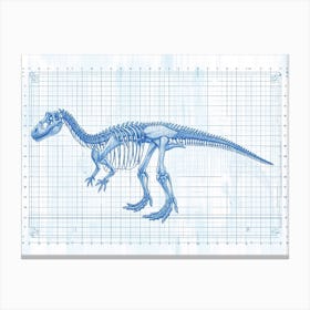 Diplodocus Skeleton Hand Drawn Blueprint 1 Canvas Print