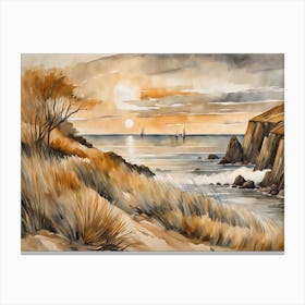 European Coastal Painting (13) Canvas Print