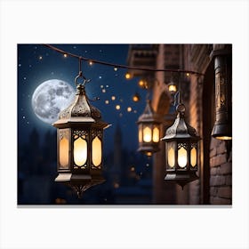Ramadan Islamic Lanterns at night Canvas Print