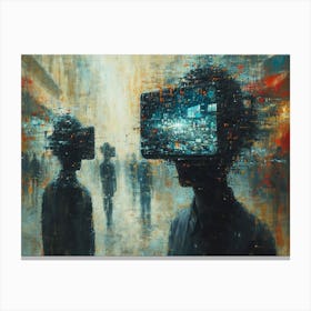 Digital Fusion: Human and Virtual Realms - A Neo-Surrealist Collection. Virtual Reality Canvas Print