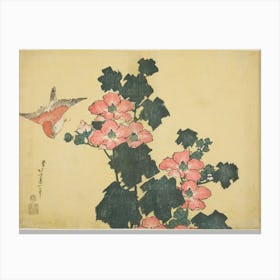 Hibiscus And Sparrow, Katsushika Hokusai 1 Canvas Print