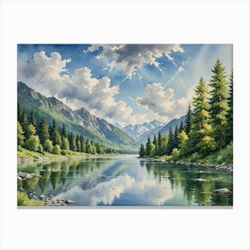 Mountain River 3 40x30in 12000x9000px 49mb Canvas Print