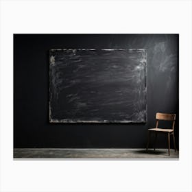 Black Chalkboard Serves As An Abstract Backdrop Horizontal In Orientation Its Texture Showcasing T (6) Canvas Print