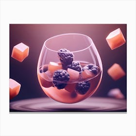 Blackberry Wine In A Glass Canvas Print