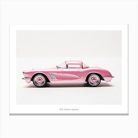 Toy Car 55 Corvette Pink 2 Poster Canvas Print