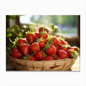 Strawberries In A Basket 5 Canvas Print