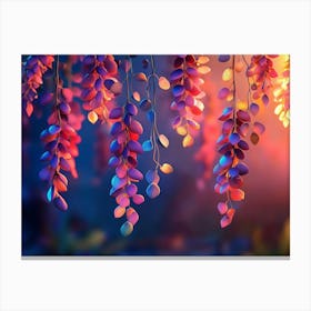 Elegant Colorful with Vibrant Flower Hanging Branches Illustration 5 Canvas Print