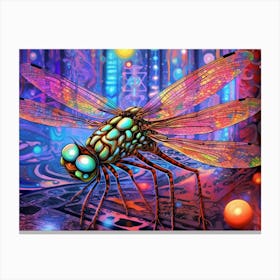 Dragonfly Blue Eyed Darner Bright Colours 3 Canvas Print