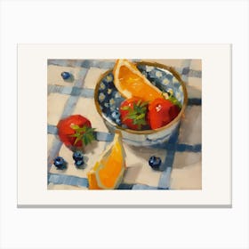 Oranges And Blueberries Canvas Print