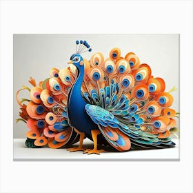 3d Carton Peacock 9 Canvas Print