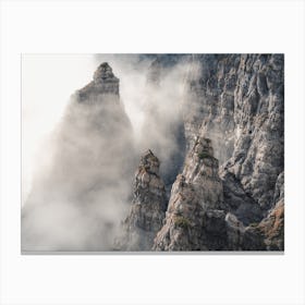 Peaks In Fog Canvas Print