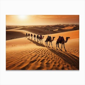 Leonardo Kino Xl A Stunning Image Depicting A Caravan Of Camel 0 Canvas Print