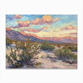 Western Sunset Landscapes Mojave Desert Nevada 2 Canvas Print