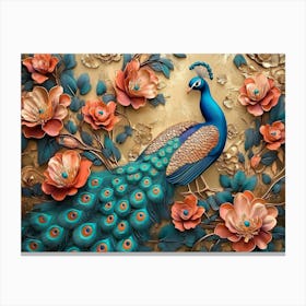 Peacock Painting 10 Canvas Print