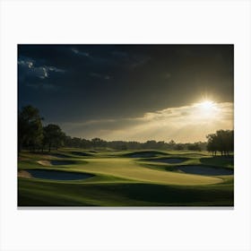 Sunset At The Golf Course 1 Canvas Print
