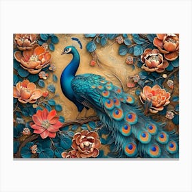 Peacock Painting 19 Canvas Print