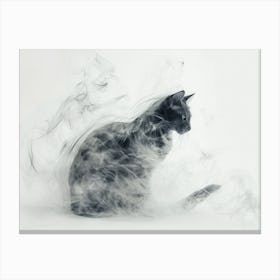 Cat In Smoke Canvas Print