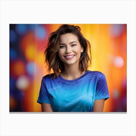 Beautiful Young Woman Smiling Canvas Print