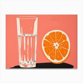 Orange Slice And Glass Of Water Canvas Print