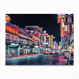 Chinatown By Night Canvas Print