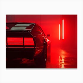 Red Car In The Dark Canvas Print