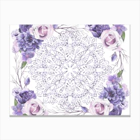 Lilac Mandala - Purple Boho Meditation Canvas Print