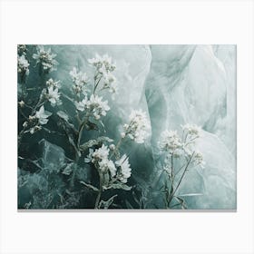 Flowers In The Ice Canvas Print