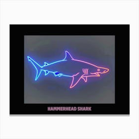 Pink Aqua Hammerhead Shark Poster 4 Canvas Print