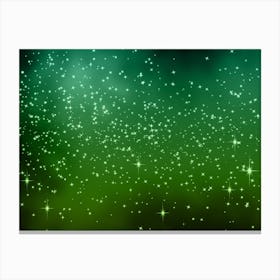 Dark Green Shades Shining Star Background Canvas Print