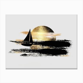 Sailboat At Sunset 35 Canvas Print