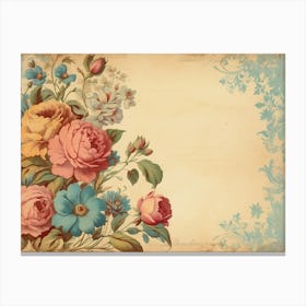 Vintage Floral Painting Canvas Print