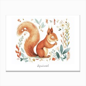 Little Floral Squirrel 3 Poster Canvas Print