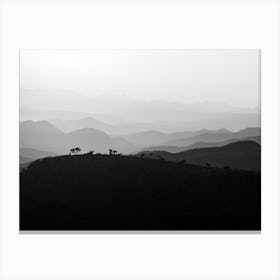 Silhouette Of Mountains Canvas Print