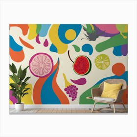 Colorful Fruit Slices Wall Mural 1 Canvas Print