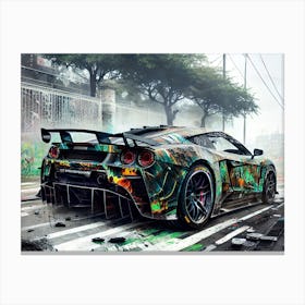 Graffiti Car Painting Canvas Print