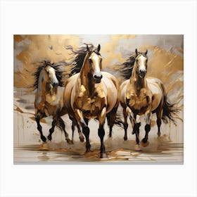 Three Horses Running 1 Canvas Print