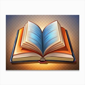 Open Book With Glowing Pages On A Transparent Background Canvas Print