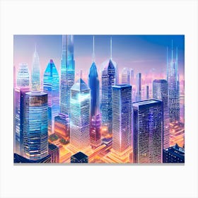 Futuristic Cityscape 18 Canvas Print