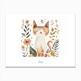 Little Floral Cat 5 Poster Canvas Print