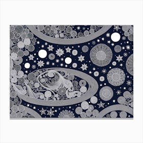 Abstract Starry Night art deco Canvas Print
