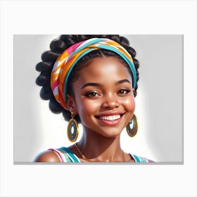 Portrait Of A Young African American Girl 1 Canvas Print
