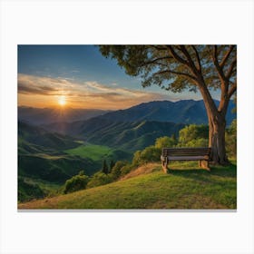 Sunset In The Mountains 5 Canvas Print