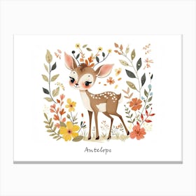 Little Floral Antelope 1 Poster Canvas Print